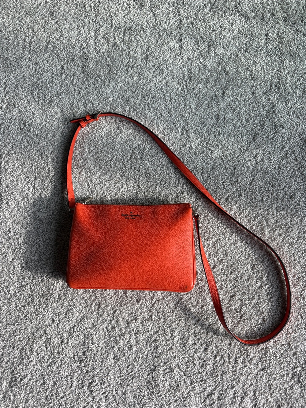 kate spade Pebbled Leather Crossbody Bag - Bright Orange